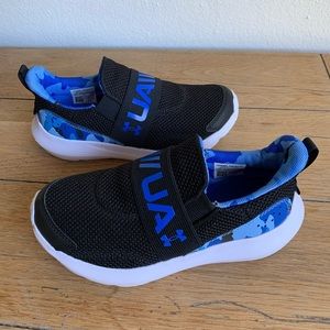 Under Armour Boys Camo Blue Shoes